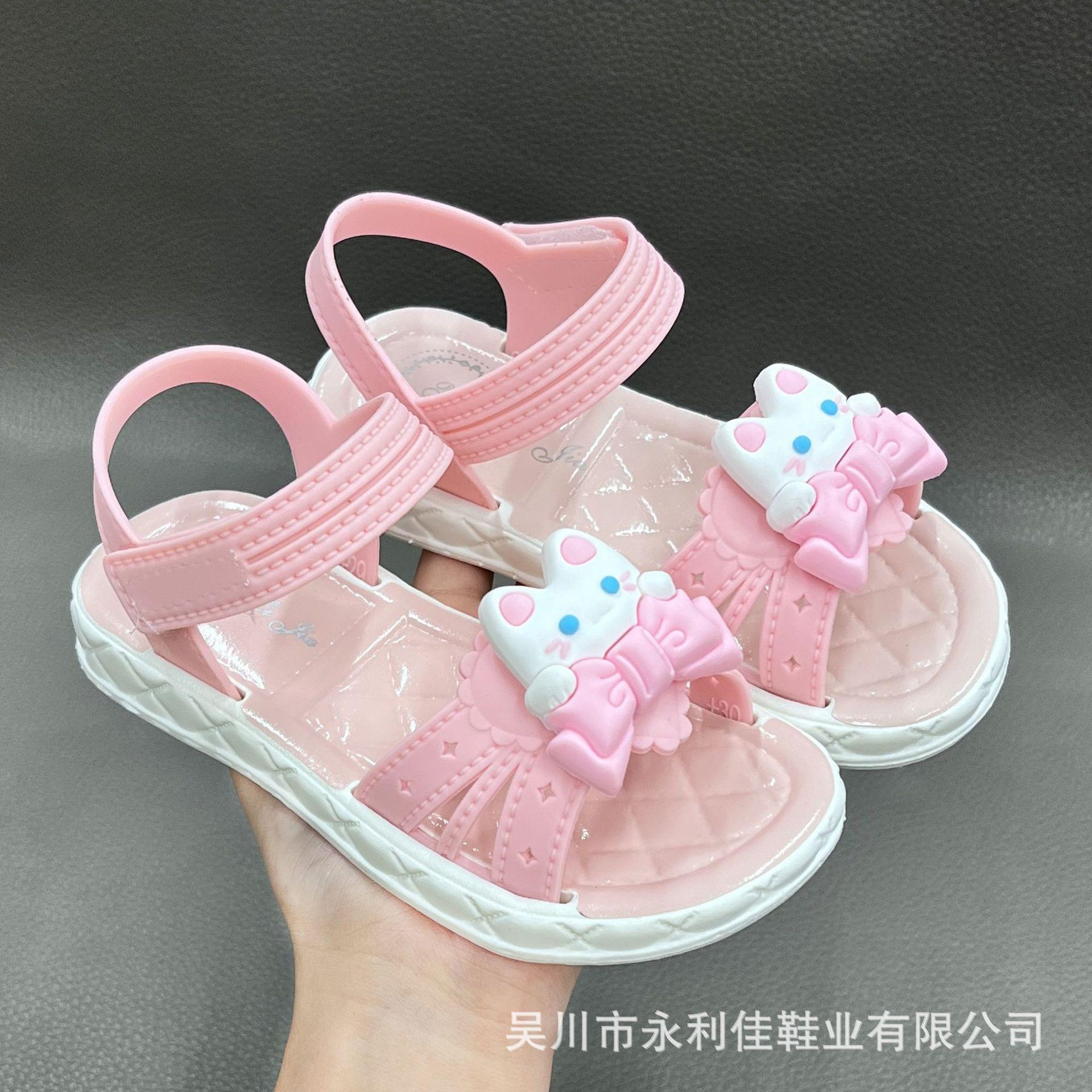 

2026New girls sandals for little princesses, soft-soled sandals for older children and students, direct supply 20-23Code（No free shipp розовый