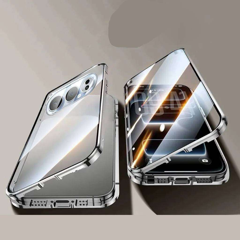 Magnetic Case for Huawei Honor 500 400 Pro/ 200 Pro/ 300 / 90 with Metal Frame Double Sided Tempered-Glass Full Lens Protection Cover Phone Bumpers