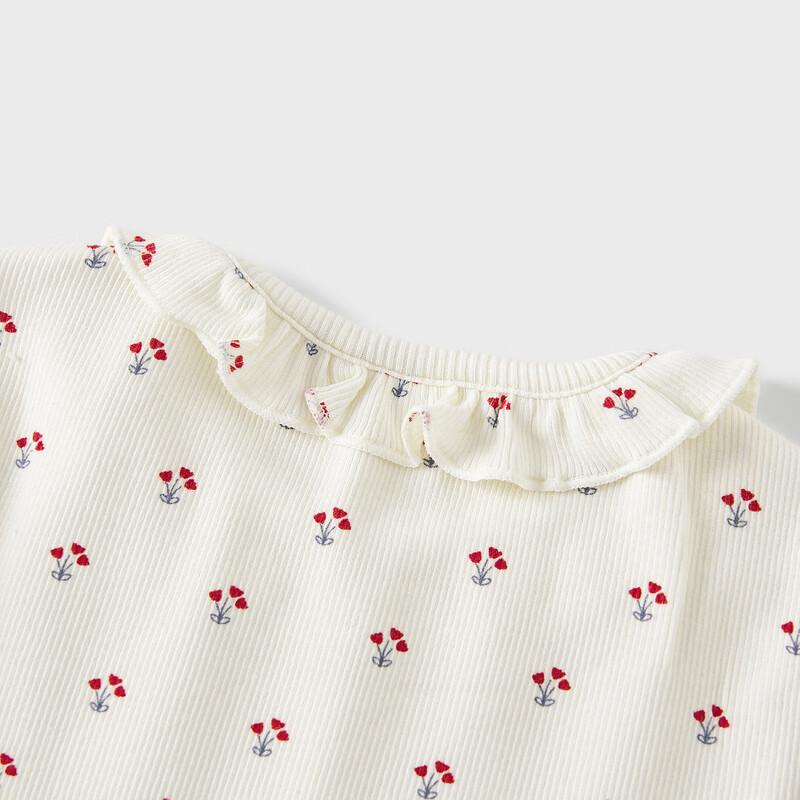 TONGTAI Baby Girls' Ruffle Collar Long Sleeve T-Shirt