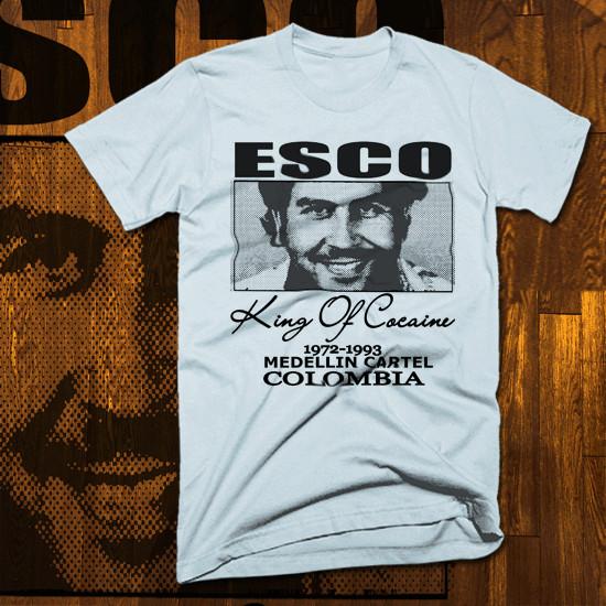 

gangster t-shirt Pablo Escobar Medellin Cartel Mobster mafia street hustle tee L