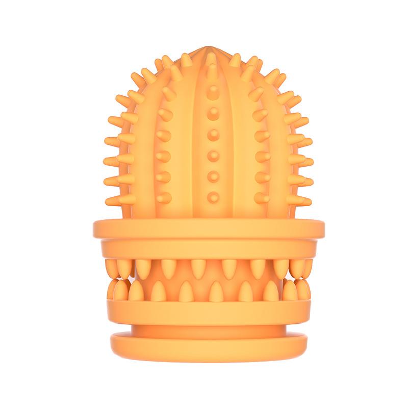 

New Pet Toys: Durable and Cute Cactus Teeth Grinding TPR Toy Ball, Biting and Teeth Cleaning Dog Toy Medium оранжевый