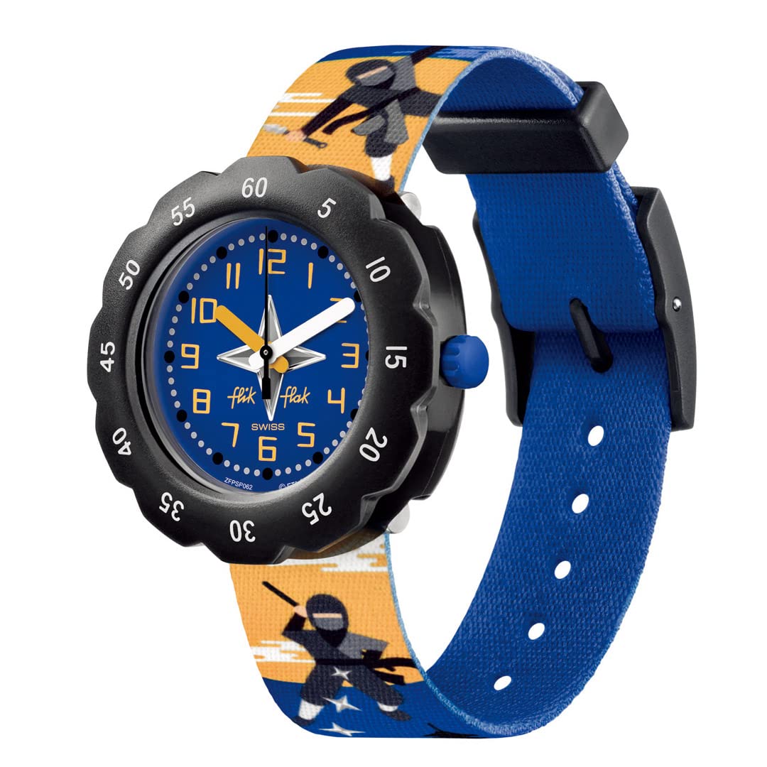 Часы Swatch Flik Flak Ninjamazing Story Time, Синие, FPSP062