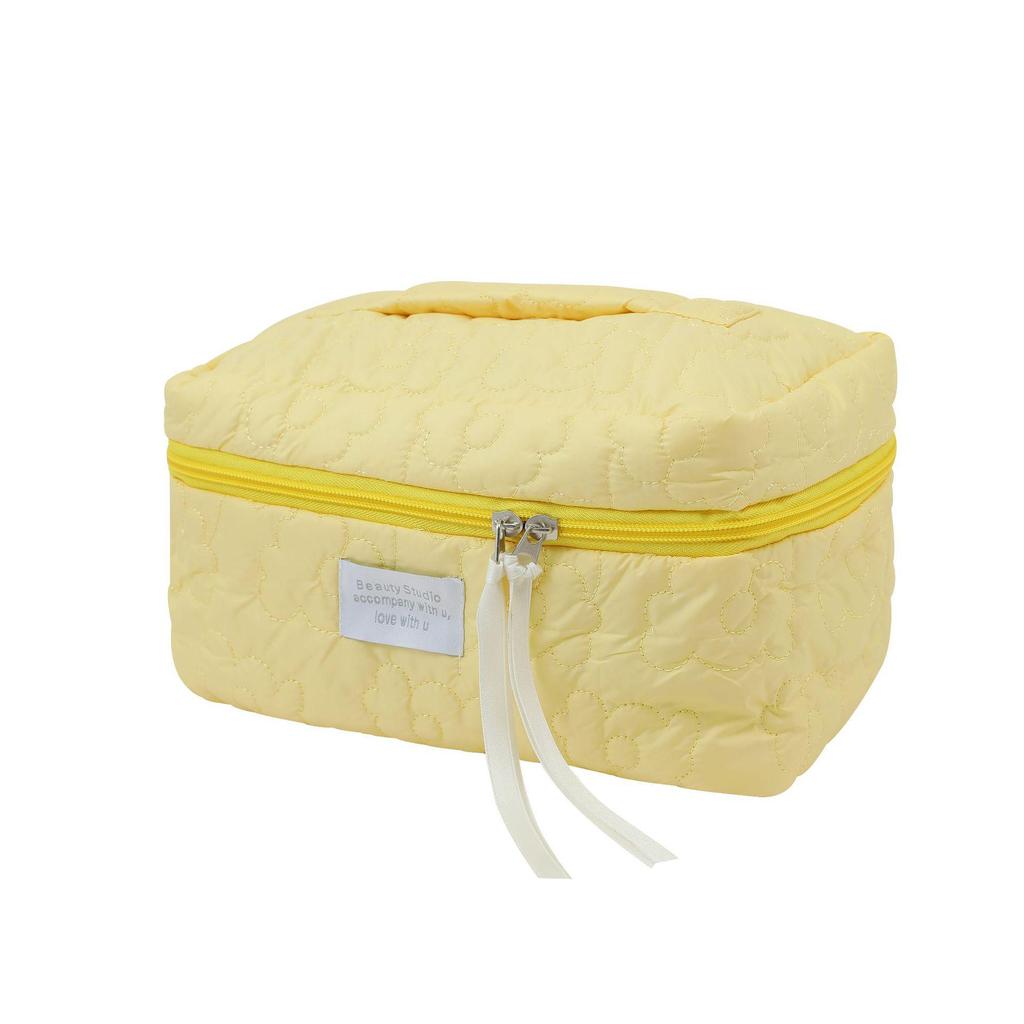 Colorful Large Capacity Quilted Floral Travel Makeup Bag