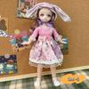 Cyber Red 30cm Secondary Cartoon Face Barbie Doll Dress Up Children's Toy