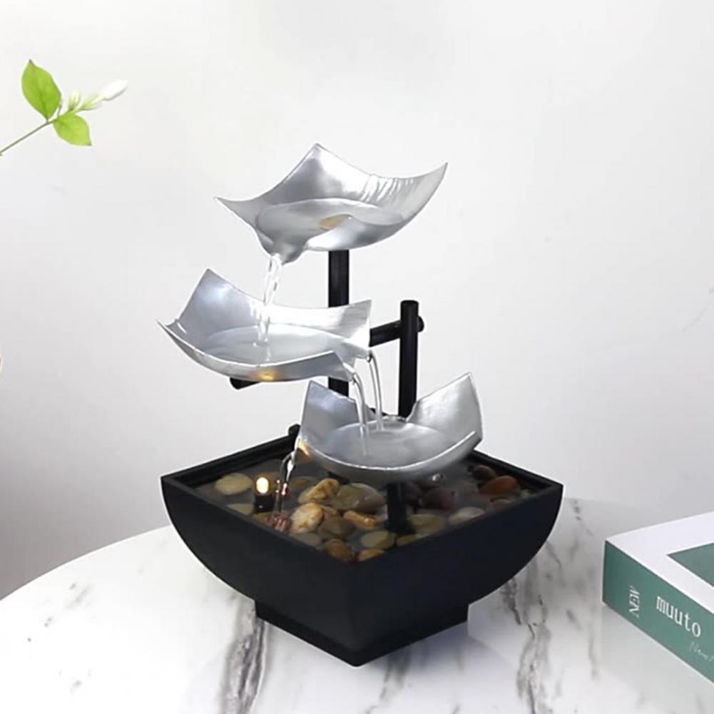 Decor de masă cu fântână Decor convenabil cu LED-uri cu textură fină Fântână Decor de birou Fântână multicoloră Sculptură de birou
