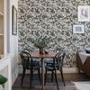 Retro Dark Floral French Style Wallpaper Peel And Stick PVC Black Flower Wall Decor Waterproof Vintage Furniture Cabinet Sticker