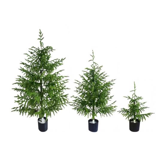 Umělý strom Norfolk Pine Real Touch Faux Zasazený vánoční stromek pro vstupní prostor, obývací pokoj, kancelář, byt, sváteční vnitřní venkovní dekorace