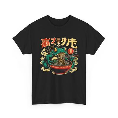 Frog Eating Ramen Tee, Japanese Ramen Lover Top, Green Frog Tee, Foodie Gift