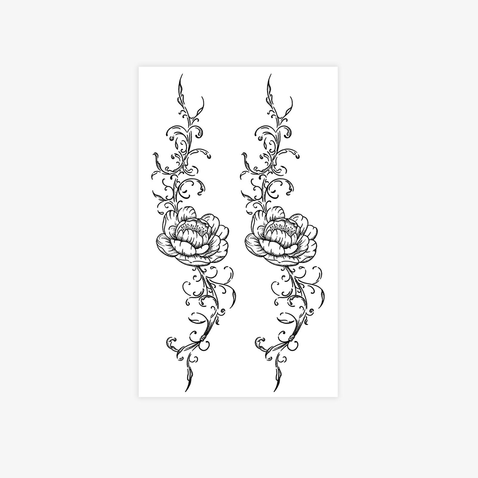 Flower Tattoo Sticker, Waterproof And Long-Lasting, Advanced Sense, Simple And Small, Fresh Arm Tattoo Sticker. 9*15