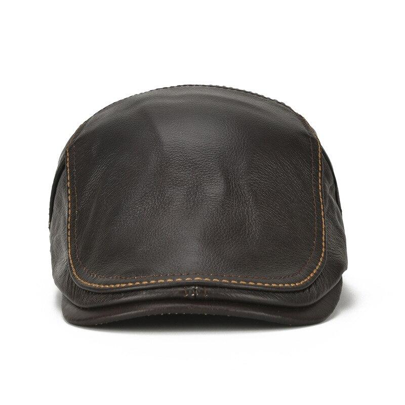 Northwood Solid Genuine Leather Autumn Ainter Berets Cap for Men Warm Beret Hats Flat Beret Cap Bone Brim Hats