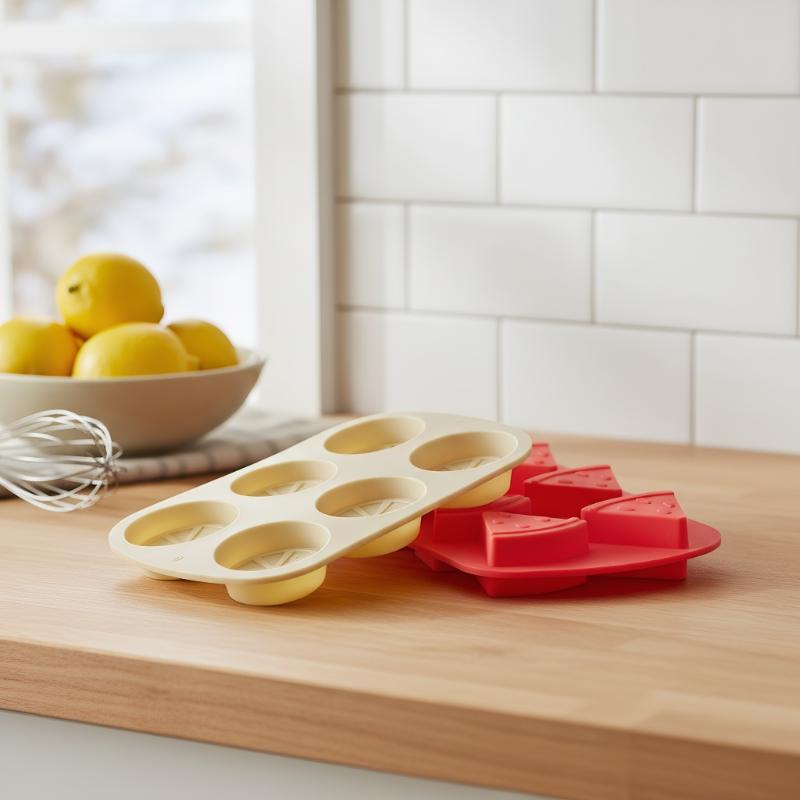 6 Cavity Fruit Shape Chocolate Candy Molds Watermelon Strawberry Lemon Pineapple Fruit Silicone Mold Tray