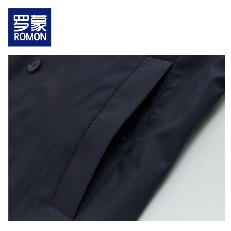 ROMON Men's Mid-Length Business Casual Trench Coat