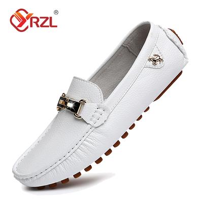 YRZL Slipper Herren Handgefertigte Leder Slipper Lässige Fahrschuhe Slip-on Schuhe Luxuriöse Bequeme Mokassins Größe 48 Slipper Schuhe für Herren