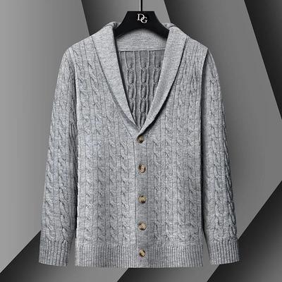 New Men's Knitted Jacket Autumn and Winter Sweater Young and Middle-aged Casual Large Size Men's Cardigan Jacket