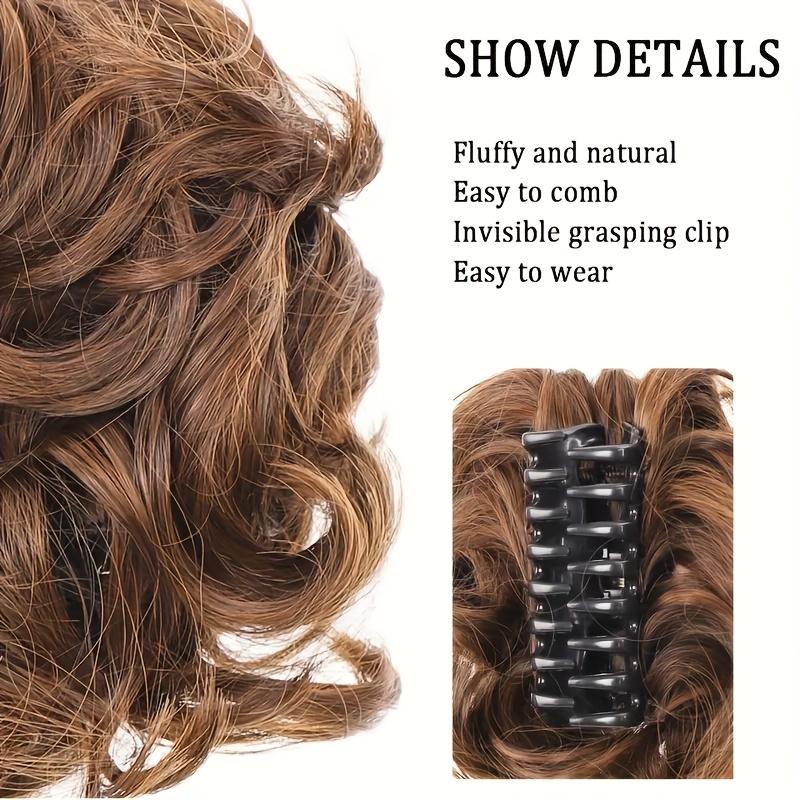 Synthetic Claw In Chignon Curly Messy Bun Hairpiece For Women Scrunchie Fake False Hair Extensions Updo Hair Accessories for Halloween Christmas