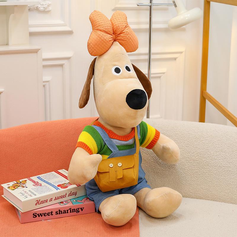 Wallacegromit Dog Cartoon Doll Plush Toy Bow Sweater Dog Animal Doll Gifts