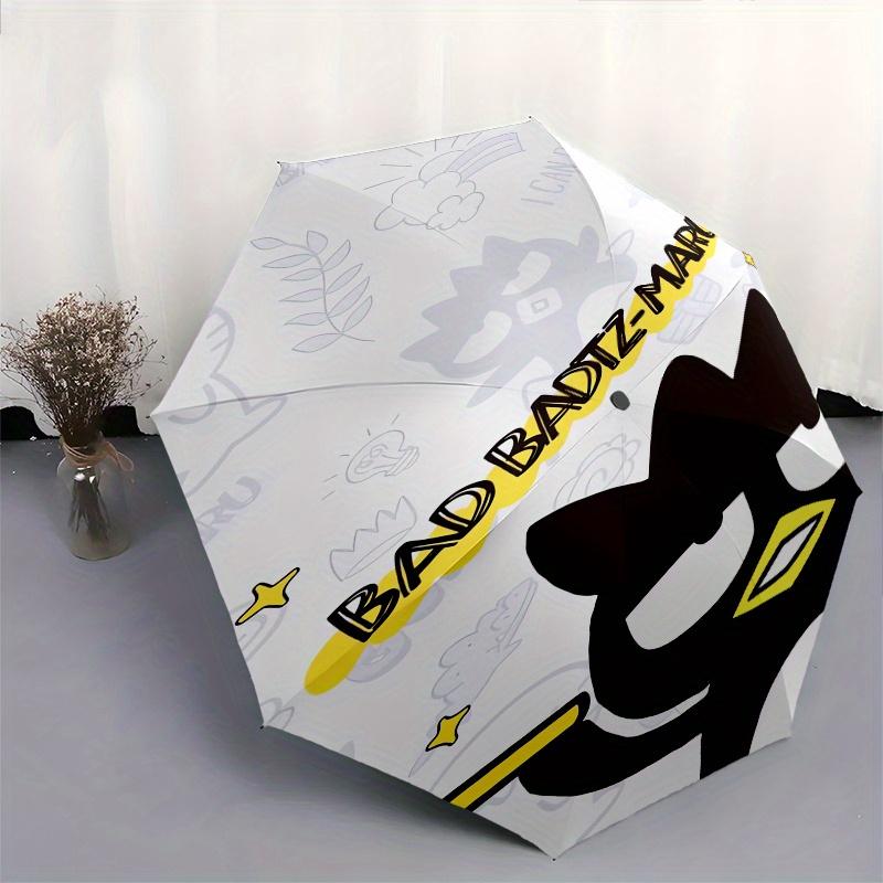Badtz Maru,Character Automatic Folding Umbrella Simple 8 Rib Design, Bright Cartoon Pattern, Durable Iron Frame, Suitable For Travel, Outdoo