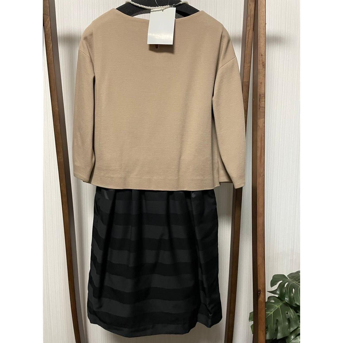 earth music ecology dress beige black