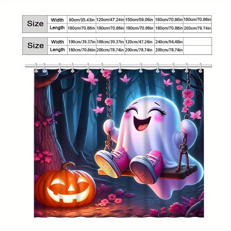 """Charmant Halloween Geister Duschvorhang - Perfekt Für Gruselige Badezimmer Deko""". Hochwertiger Stoff sorgt für Langlebigkeit und Festlichkeit