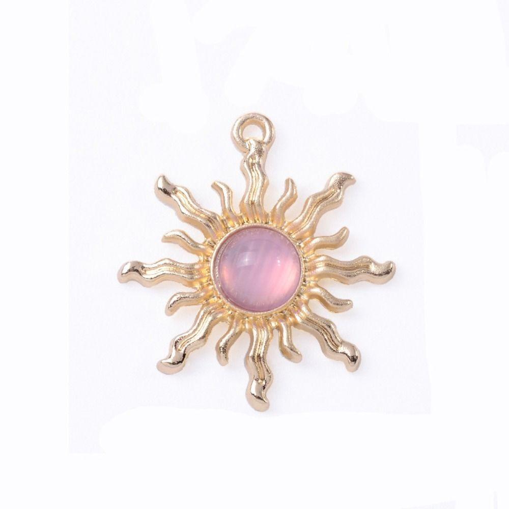 10pcs Baroque Style Gemstone Sun Charms DIY Craft Sparkling Jewelry Accessories Shiny Charming Gemstone Pendant Jewelry Making