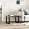 Coffee Table with O Shaped Frame 80 X 50 X 40.5 Cm Solid Pine Wood & Steel