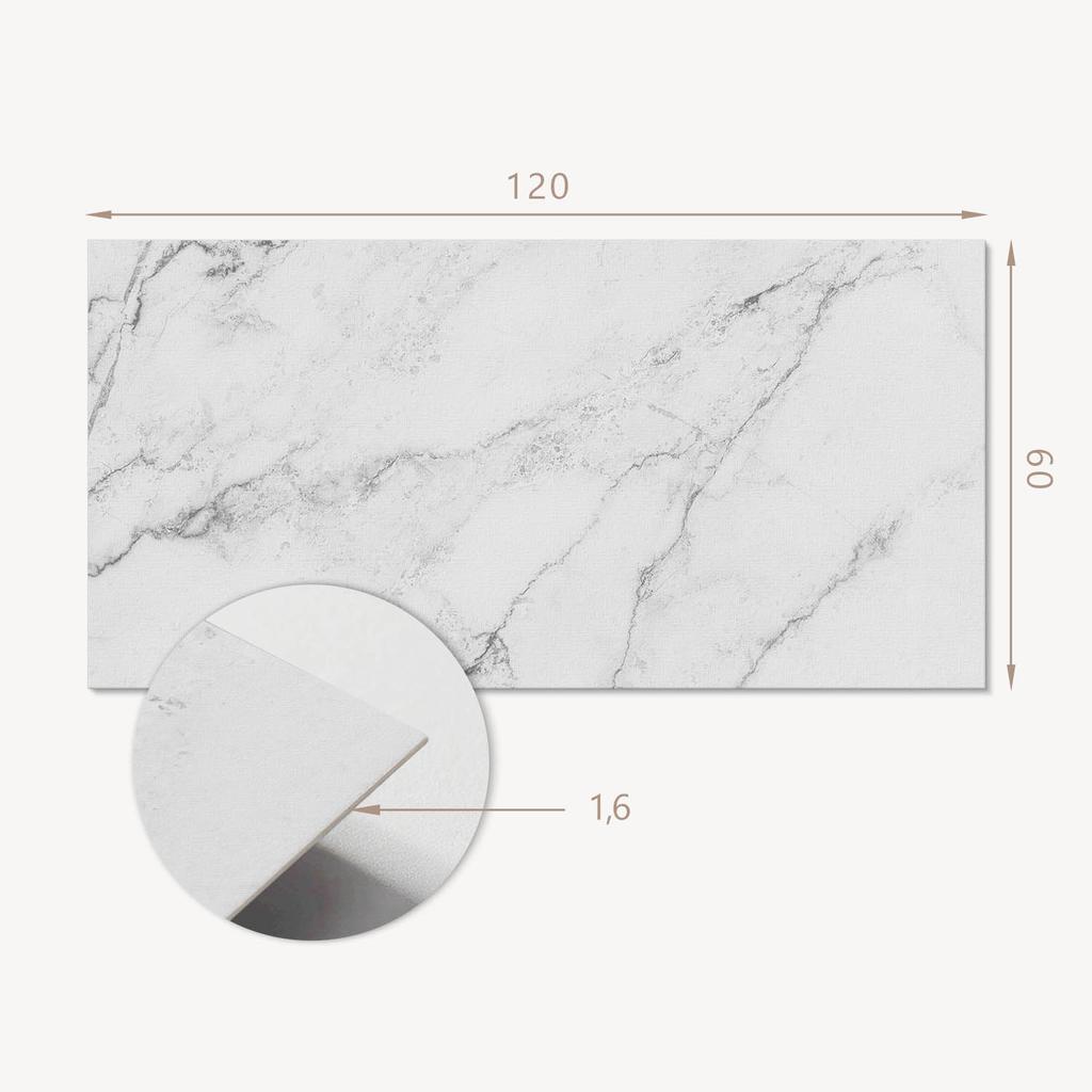 Samoprzylepny Panel Winylowy - Dekoracja Z Nadrukiem 120X60 Cm Biały Elegancki Marmur