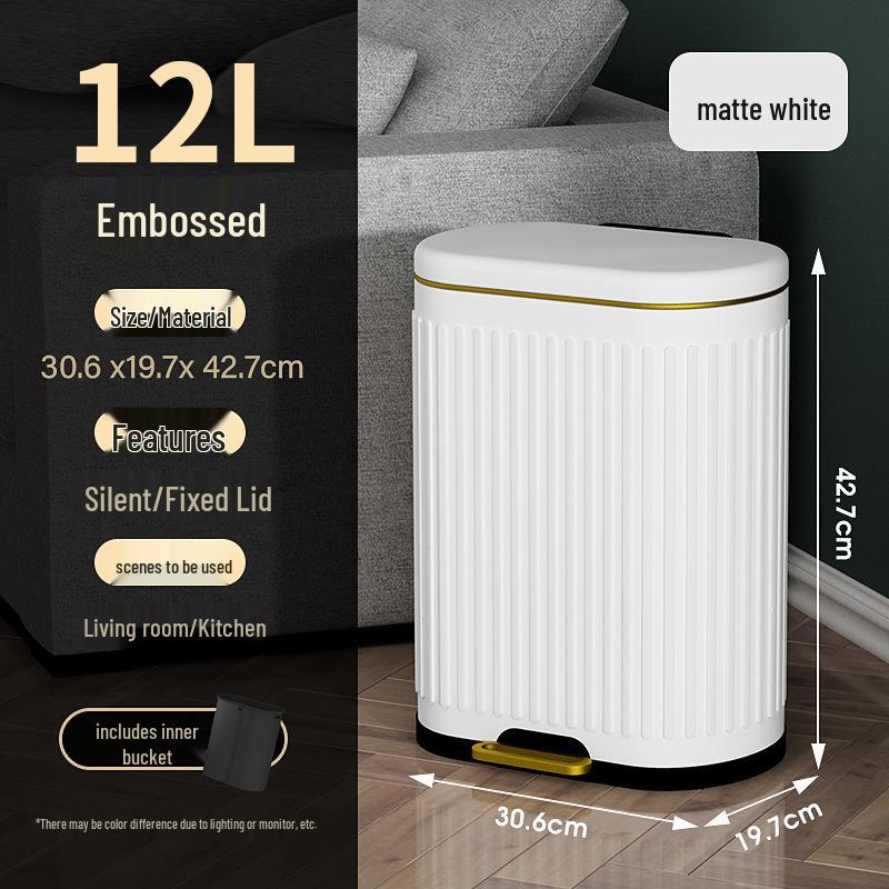 Stainless Steel Soft-Close Foot-Operated Trash Can for Kitchen, Living Room, and Bathroom