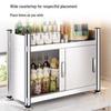 Modern Kitchen Countertop Storage Rack with Sliding Door