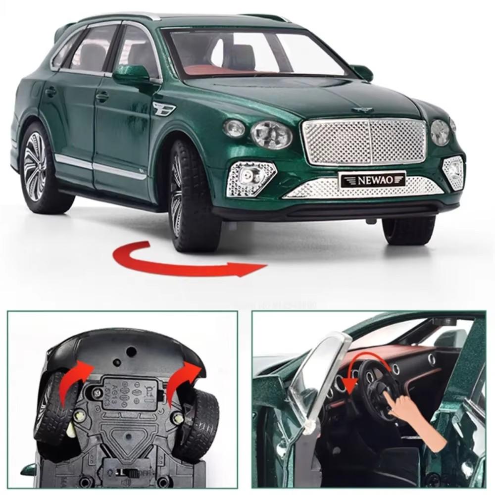 1:24 Scale Mulsanne Bentayga Car Model Toy Metal Diecast Pull Back Doors Opened Miniature Vehicle Models Boys Sound Light Gifts