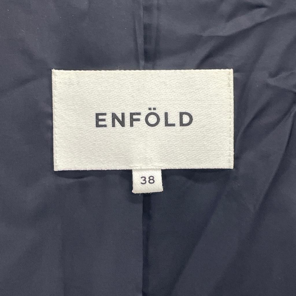 ENFOLD 300CS230-0460 Navy Double Cross Slit Overcoat Coat 38 NavyUsed