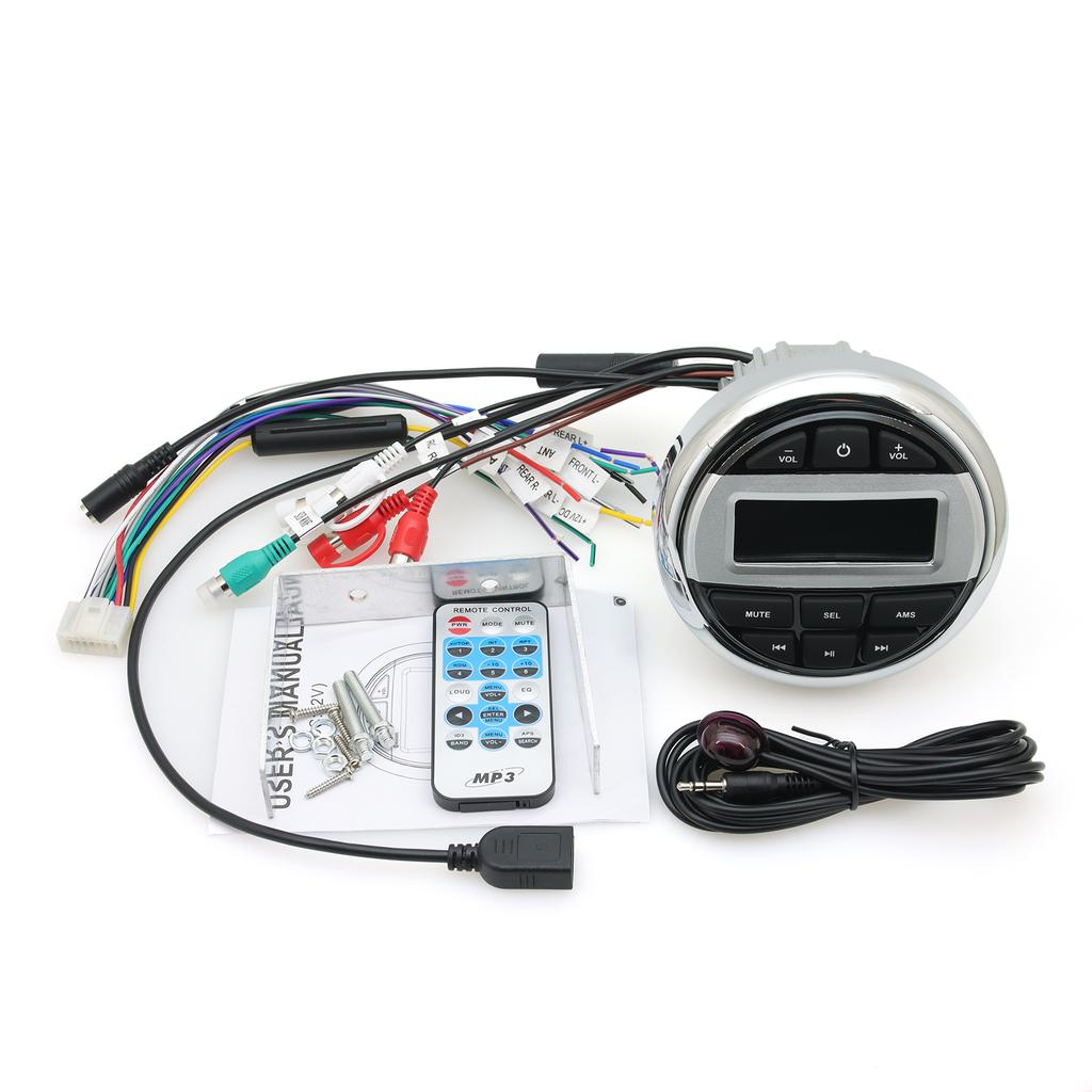 Bluetooth-compatible Marine Stereo Boat Radio Waterproof FM AM Digital Media Audio Player For Yacht Gauge ATV UTV Cart Motorcycl