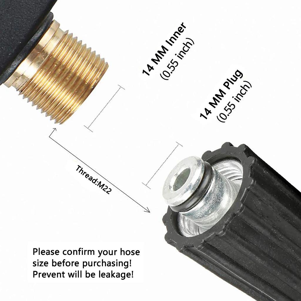 High Pressure Washer Gun, Short Pressure Washer Gun Handle with 5 Pressure Washer Nozzle Car Pressure Washer Gun Kit