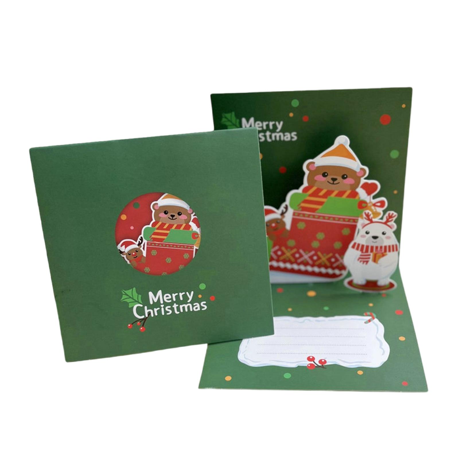 

Элегантные рождественские поздравительные открытки Красивая праздничная всплывающая рождественская открытка Поздравительная открытка для домашнего или офисного декора зелёный