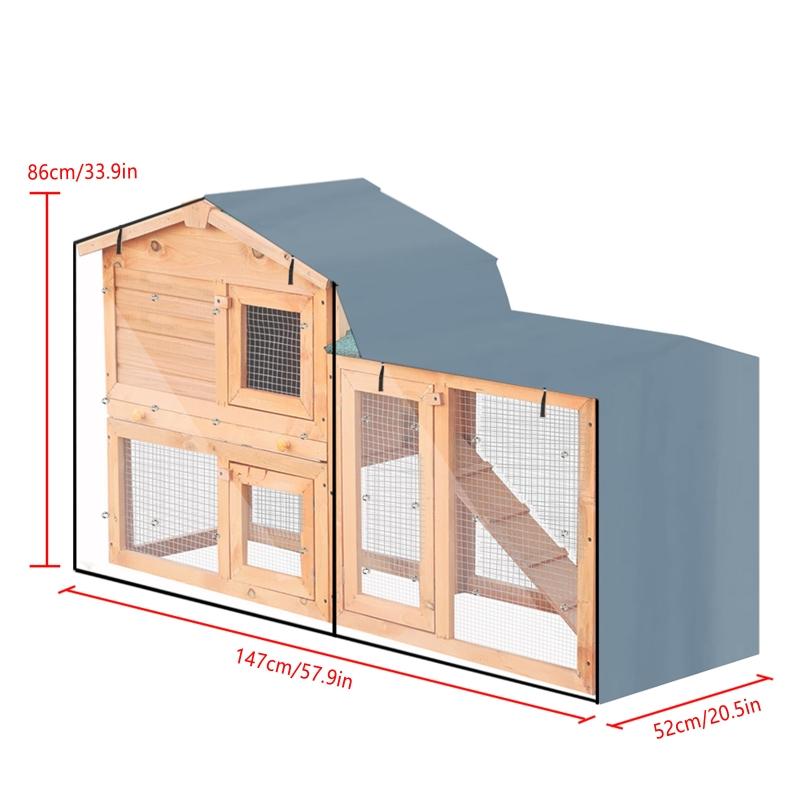 Heavy Duty Waterproof Dustproof Rabbit Cage Cover 210D Oxford Fabric S/L