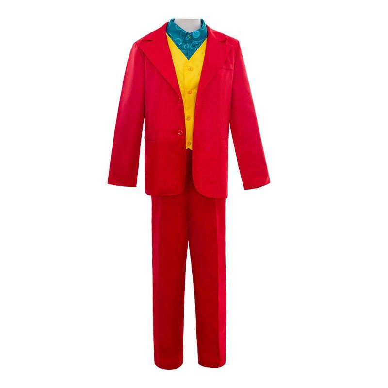 Halloween Joker Clown Joaquin Phoenix Full Set Cosplay Costume for Men in Stock Dc Movie Cool and Stylish Red L