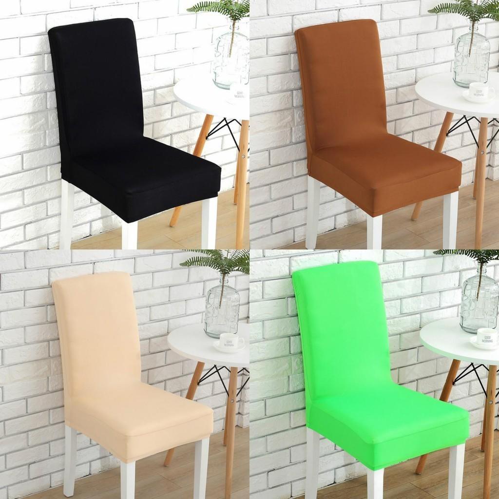 Weicher Stuhlbezug Einfarbig Elastische Überwürfe für Esszimmer