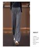 Women's Striped Elastic Waist Wide-Leg Knitted Pants, Slim-Fit Casual, Spring/Autumn 2025.