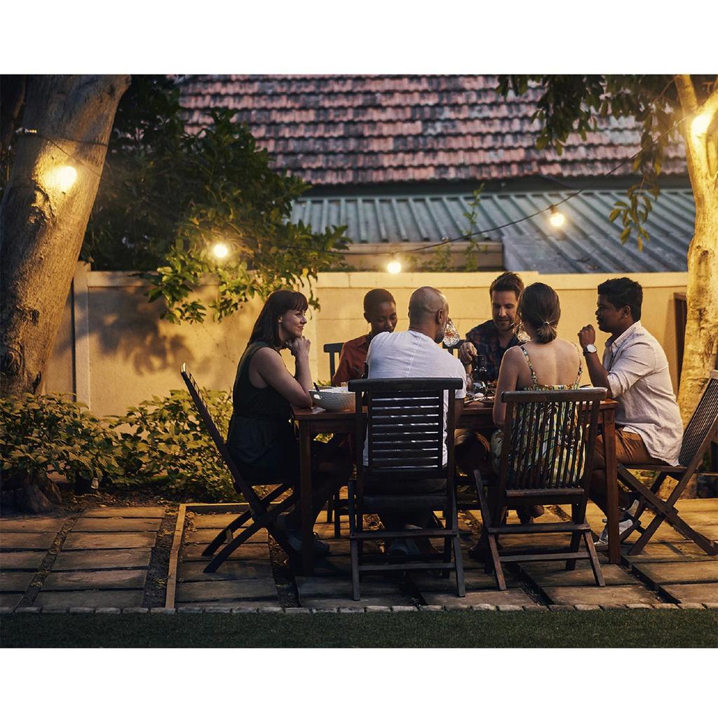 Solar Garland Bulb 20 Led White Plastic