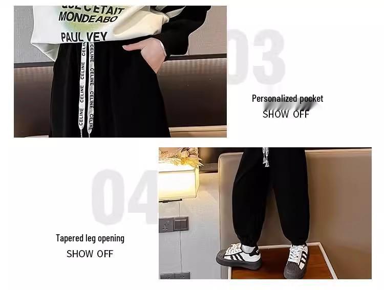 2025 Color Block Stitch Boys & Girls Fashion Sporty Street Style Two-Piece Set