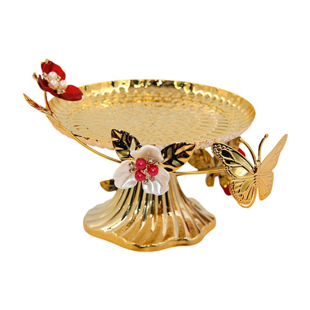 Pedestal Fruit Bowl Multiuse Retro Food Storage Dish Dessert Display Plate for Household Table Living Room Dinning Room Office