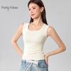 Tencel Lyocell Wide Shoulder Tank Top - Sleeveless, Cool, Skin-friendly, Versatile Base Layer (No Bra Pads).