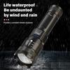 Superstarke LED-Taschenlampe Zoom-Taschenlampe Eingebauter Akku USB Wiederaufladbare Wasserdichte Lampe Ultrahelle Laterne