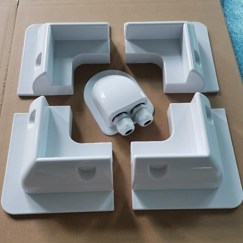 Solar panel ABS plastic mounting bracket with 5 non drilling corner kits, RV marine flat top camper and caravan installation