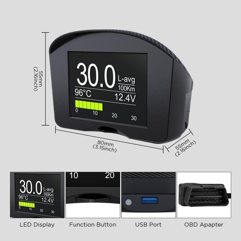 X50 Plus Багатофункціональний Автомобільний OBD Розумний Цифровий Вимірювач Сигналізація Датчик Температури Води Цифровий Вольтметр Вимірювач Швидкості Дисплей
