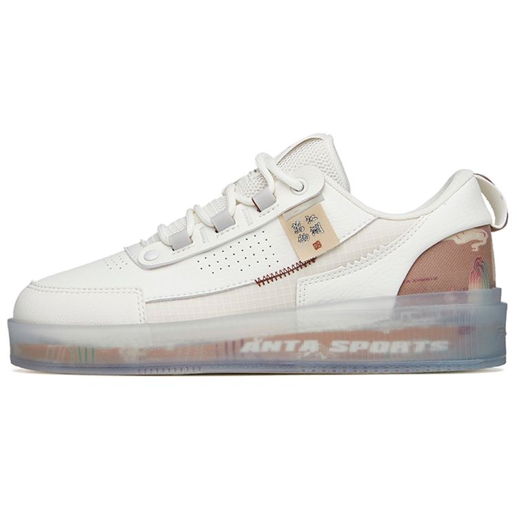 Anta 982GZ Women Casual Skate Shoes Ivory White Mud Grey Chestnut Brown 922228030-6 36