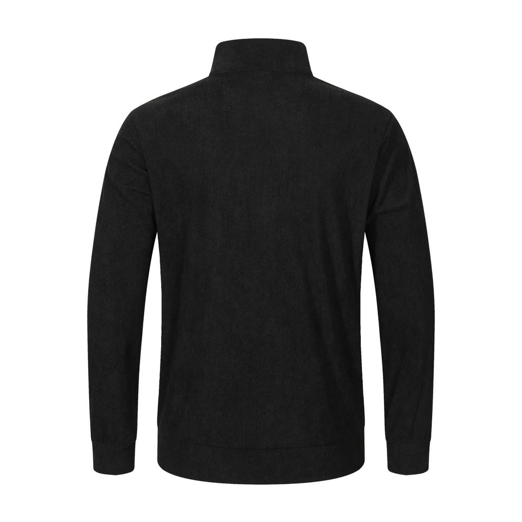 Men's Loose Zipper Long Sleeved Corduroy Casual Sweatshirt