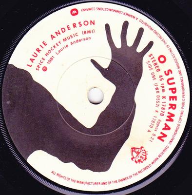 7inch Record LAURIE ANDERSON  O Superman K17870 Warner Bros. Re 1981 UK Dance  Electronica Used