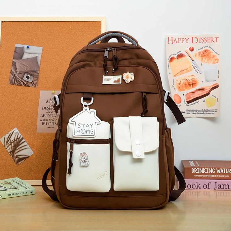 High value college style fresh and sweet backpack junior high school students lightweight large capacity backpack
