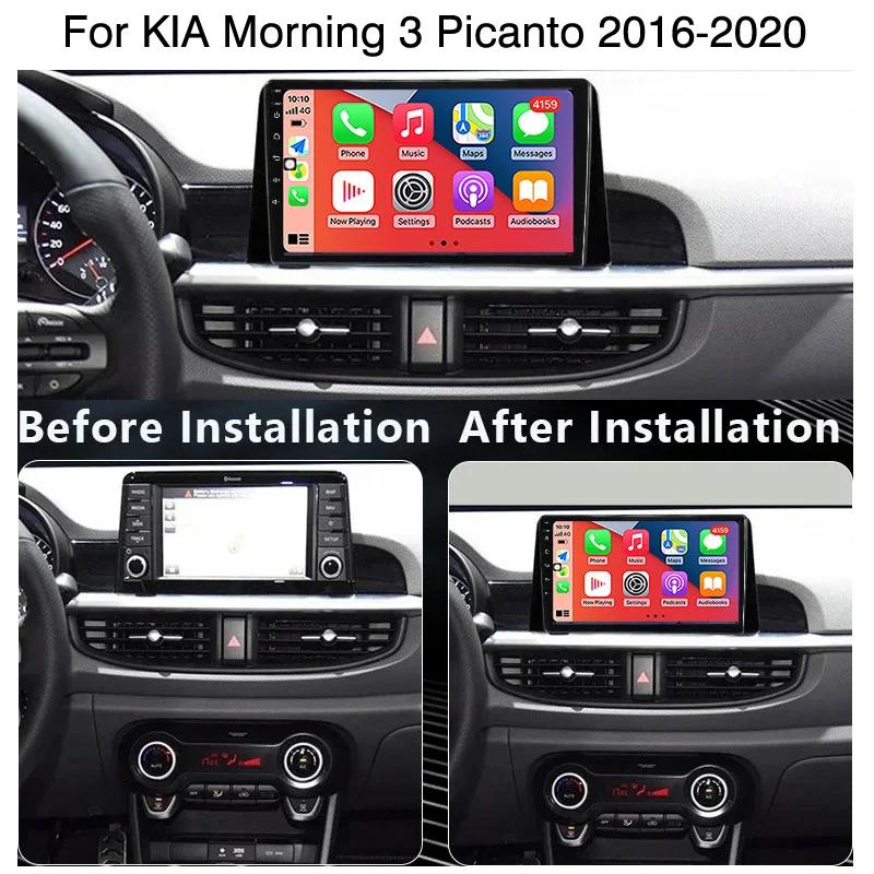 Android 13 Radio For KIA Morning 3 Picanto 2016 2017 2018 2019 2020 Car Stereo Multimedia Player Carplay Auto GPS Navigation DSP