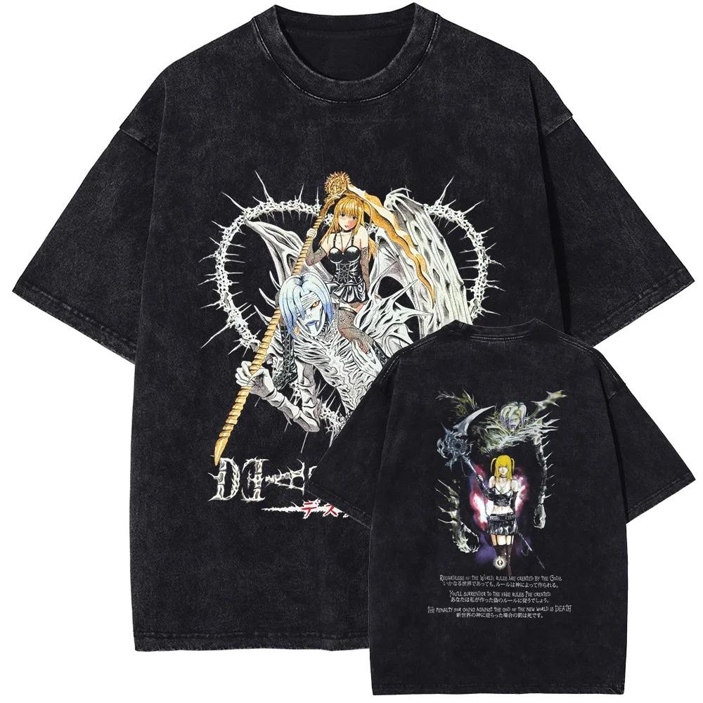 

Classic Suspense Anime DEATH NOTE Misa AUnisexe Graphic Tshirt Unisex Women Vintage Washed Oversize Harajuku Gothic Summer Cotton Tee M